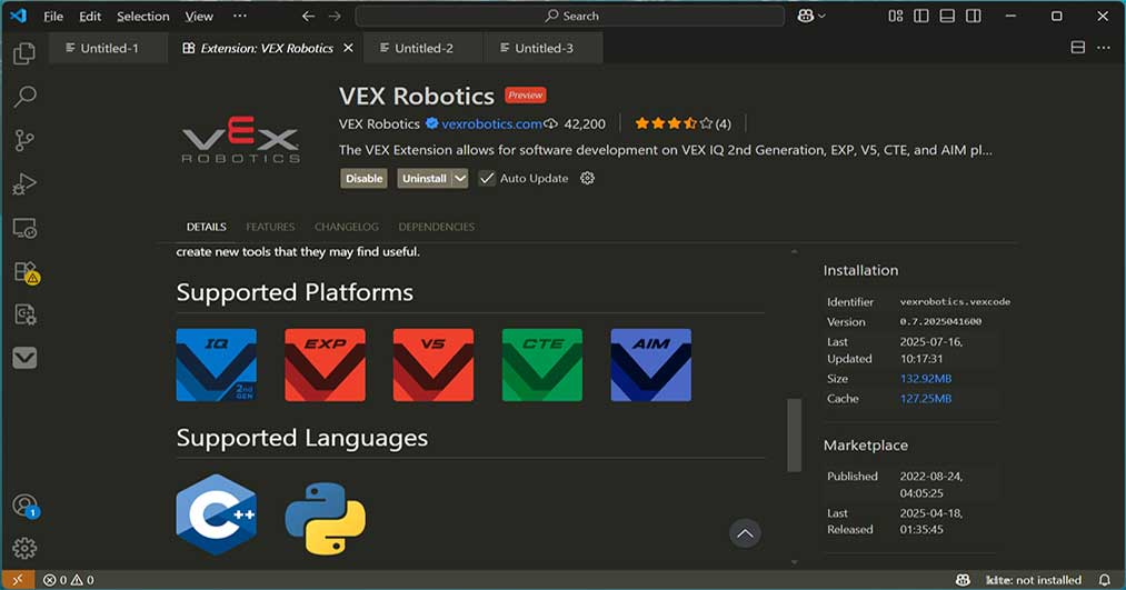 VEX推出Visual Studio Code扩展