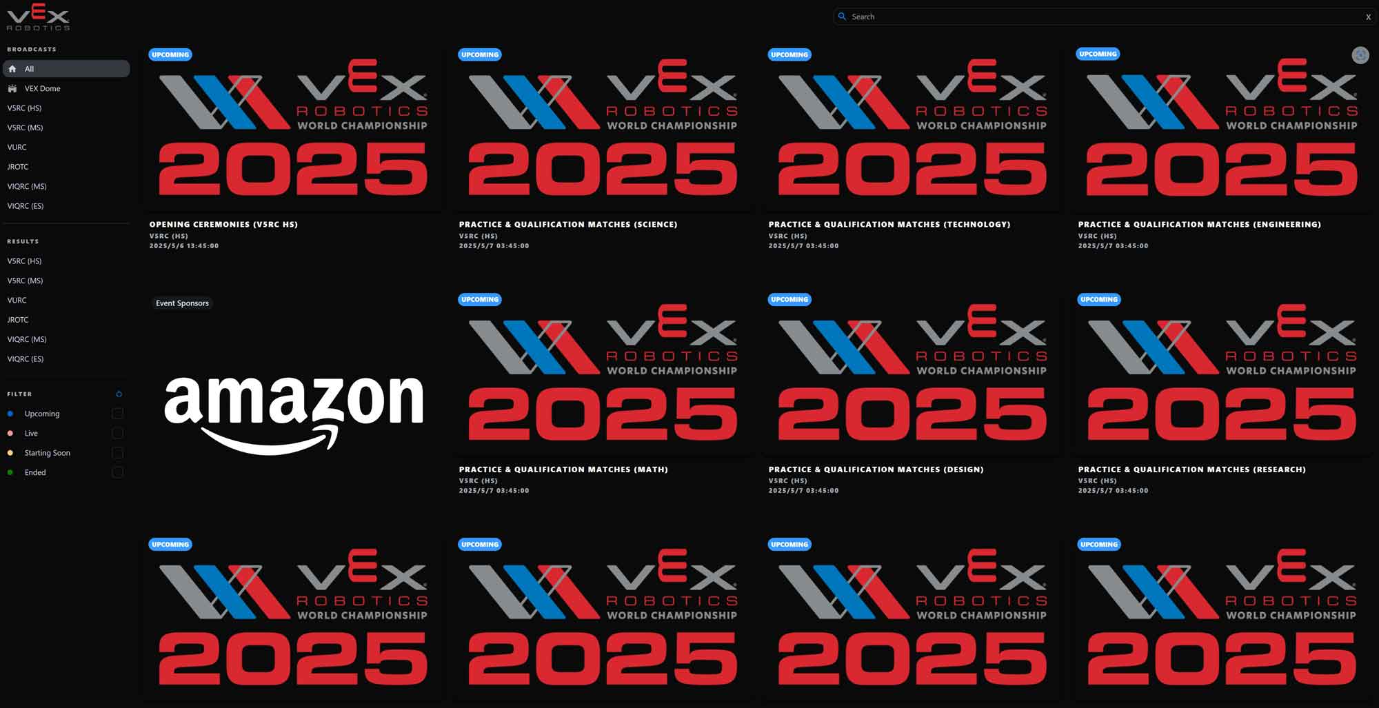 2025 VEX Robotics World Championship直播平台